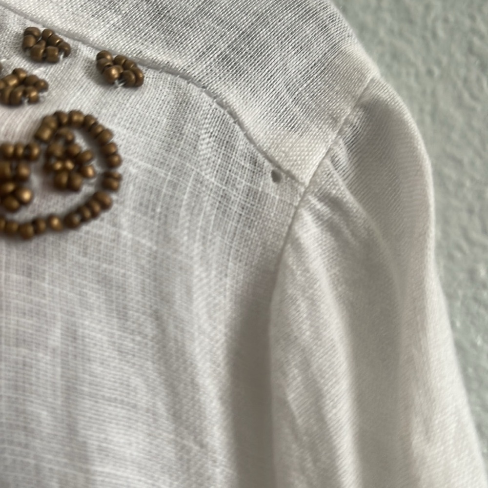 Embellished Linen Tunic Size Top Size 3 - Picture 10 of 11